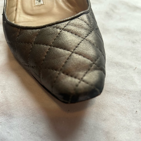 Manolo Blahnik graphite leather quilted flats size 36.5 - Picture 7 of 10